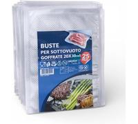 Topolenashop Sacchetti Sottovuoto Alimenti BPA Free 20 x 30 cm - 25 Buste Goffrate per Cottura e Conservazione - Compatibili con Tutte le Macchine Sottovuoto - Uso Alimentare 64422