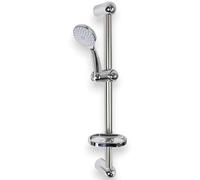 Topolenashop Saliscendi Doccia Cromato con Soffione Multigetto Ø8 cm - Asta Doccia 60 cm, Tubo 180 cm e Portasapone Scorrevole, Kit Doccia Completo con Attacco Universale 1/2” | 69131