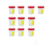 Topolenashop Set 10 Contenitori Urine Sterili 120 ml con Tappo a Vite e Etichetta - Vasetti per Analisi Urinocoltura, Monouso Igienici | 100% Made in Italy (10)