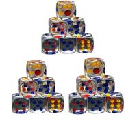 Topolenashop Set 18 Dadi Colorati 15 mm - 6 Facce Classiche per Giochi da Tavolo, Attività Educative, Roleplay, Scuola e Hobby - Plastica Resistente Multicolore Art.06786