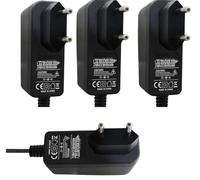 Topolenashop Set 4 Alimentatori Stabilizzati 12V 1A 12W | Connettore 5.5x2.1mm - Compatibili con LED, Videosorveglianza, Modem, Router - Box Compatto in Plastica