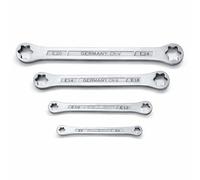 topolenashop Set 4 Chiavi a Doppia Stella E6-E24 in Acciaio CR-V - Chiavi ad Anello E-Torx per Meccanica Auto Moto Officina - Profilo Stella Femmina Doppia Estremità | 07861