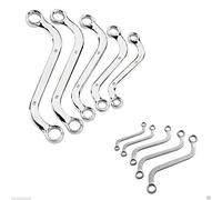 topolenashop Set 5 Chiavi a S Poligonali Metriche in Cromo Vanadio - Doppia Misura 12 Punti - Ideali per Dadi e Bulloni - MR 70074