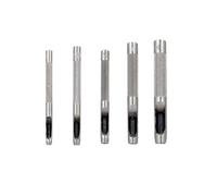 Topolenashop Set 5 Fustelle Punzoni Rotondi in Acciaio - Per Cuoio Lamiere Stoffa Plastica Legno, Utensili Foratura Precisa per Artigianato Fai da Te e Professionale | 9363770