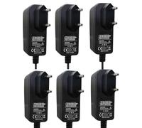 Topolenashop Set 6 Alimentatori Stabilizzati 12V 1A 12W | Connettore 5.5x2.1mm - Compatibili con LED, Videosorveglianza, Modem, Router - Box Compatto in Plastica