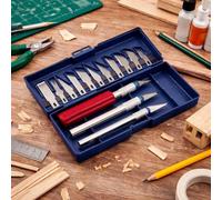 Topolenashop Set Bisturi per Modellismo 13 Pezzi | 3 Manici + 13 Lame di Precisione | Tagliabalsa Professionale per Fai da Te, Scultura, Artigianato e Hobbistica con Custodia Rigida 9364669