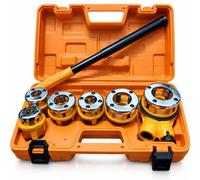 Topolenashop Set Filiera Manuale per Tubi Idraulici con Cricchetto e Prolunga 7 Pezzi | Filiere 1/4" - 1.1/4" con Pettini in Acciaio e Valigetta Rigida | Kit Professionale per Idraulici e Installatori