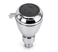 Topolenashop Soffione Doccia Tondo Cromato Lucido Multigetto 7 cm - Doccetta in Termoplastica con Getti Regolabili e Manopola Selettore, Accessorio Bagno Pratico, Leggero e Facile da Pulire | 59232