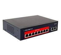 topolenashop Switch di Rete Poe ethernet 8 Porte Poe + 2FE RJ45 10/100Mbps 120W POE208D