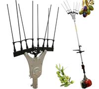 topolenashop Testa Abbacchiatore per Decespugliatore 26 mm 9 Denti | 8 Aste in Fibra di Carbonio 32 cm | Scuotiolive Mandorle Frutta | Pettine Universale Area 470 mm FY-0626