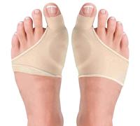 topolenashop Tutore Correttore per Alluce Valgo - Set 2 Pezzi con Cuscinetto in Silicone Integrato - Calzini Divaricatori Antidolorifici per Uomo e Donna - Colore Neutro, Facili da Indossare