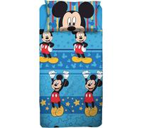 Topolino Completo Letto 3pz Disney 1 Piazza, Blu 100% Cotone Hermet