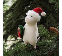 Topolino di Natale in feltro, decorazione per albero di Natale, topo in feltro ad ago, per decorare la casa