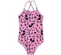 Topolino Mickey Disney Costume da Bagno Rosa, per Bambina con Un Motivo Leopardato 11-12 Anni