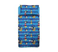 Topolino Mickey Mouse, Lenzuolo Letto Piazza E Mezza, Completo Letto, Lenzuolo Sopra, Lenzuolo Con Angoli, Federa, Blu, Disney, 100% Cotone, Prodotto Ufficiale