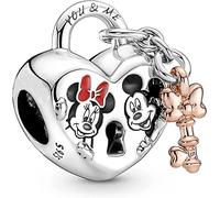 Topolino & Minnie Mouse Lucchetto in argento Sterling 925 compatibile con ciondoli Pandora e molti altri braccialetti con ciondoli nel Regno Unito., Metallo