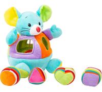 Small Foot 11419 Plush Shape-Fitting Mouse, Motor Activity Toy with Rattle and N