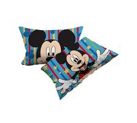 Topolino, Set 2 Federe In Cotone, Coppia Federe Per Cuscino Letto, 2 Pezzi, 100% Cotone, Cm.50x80, Chiusura a Busta