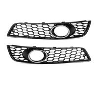 TOPOLVLCKC Per A*udi A3 8P 2009-2013, Mascherina Per Fendinebbia, Griglia Per Paraurti Anteriore Con Foro Per Lampada, Stile Mesh Fendinebbia Foglights Telaio Griglia(Chrome Silver)