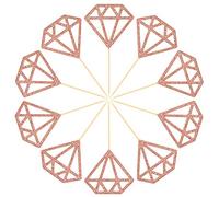 Topoox Confezione da 50 pezzi di decorazioni per cupcake e cupcake, in oro rosa, con brillantini e diamanti glitterati, per fidanzamento, addio al nubilato, feste e torte