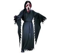 TOPOQ Costume da mietitore di Halloween Scream Ghost Maschera Screamer Costume per bambini Adulti Strega Mago Costumi Demone Vampiro Vestito Nero con Cappuccio Mantello Maschera Guanti Rimovibili