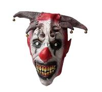 TOPOQ Maschera da clown cornuta con campane per adulti, maschera spaventosa per Halloween, feste in maschera, demoni, vampiri, travestimenti, accessori per cosplay