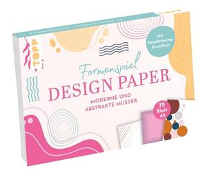 TOPP Design Paper - Gioco di Forme, Formato A5, Formato A5, 220 g/m², 25 Disegni, 16 Pagine a Mano, Copertina Morbida