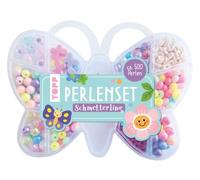 TOPP Perlenset Schmetterling: Über 500 bunte Perlen, Schmetterling- und Blumenperlen, Blumen- und Schmetterlinganhänger