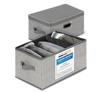 TOPP4u Set di 2 scatole portaoggetti con coperchio grande, 38 x 27 x 24,5 cm, in tessuto per armadi, scaffali, scatole impilabili, scatole per riporre gli ordini, pieghevoli