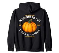 Toppa a Forma di Zucca con Scritta Hayride Rustic Farm Fun Felpa con Cappuccio