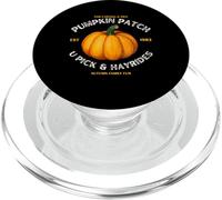 Toppa a forma di zucca con scritta "Hayride Rustic Farm Fun" PopSockets PopGrip per MagSafe
