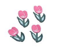 Toppa Adesiva Per Tessuti 20 Pz 20 * 30mm Ricamato di Lavoro A Maglia Del Fiore Tulipano for Il Cappello FAI DA TE Vestiti Nozze Cucito Toppe e Stemmi Copricapi Pinze Accessori Arredamento(Rose Red)