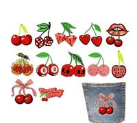 Toppa Applicabili A Ferro Per Cappelli | 12 Pezzi Toppe Ricamo Frutta Cucire Riparazione - per Craft per Abbigliamento Tote Bag Jeans Cappelli Maglie Coperte Giacche