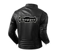Toppa Biker Grande 35 x 10 cm - Patch ricamata scritta Chopper per schiena gilet moto e giubbotto in pelle, termoadesiva e cucibile, stile rocker motociclista