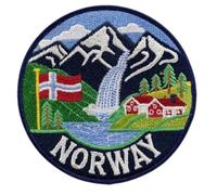 Toppa con bandiera della Norvegia (8,9 cm) da applicare con ferro da stiro o cucire, souvenir di viaggio, emblema delle Svalbard Oslo per le vacanze, per zaini, toppe regalo