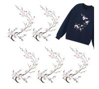 Toppa Con Ricamo Floreale 5 Pezzi Termoadesivi Senza Cuciture Vivaci DIY