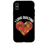 Toppa con scritta «I love quilting» a forma di cuore Custodia per iPhone X/XS