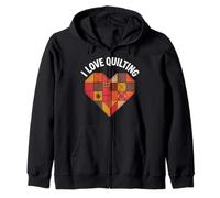 Toppa con scritta «I love quilting» a forma di cuore Felpa con Cappuccio