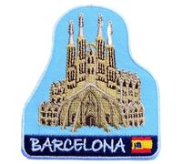 Toppa da 7,6 cm, motivo: Cattedrale di Barcellona, Spagna, da applicare con ferro da stiro, da cucire, per viaggi, Europa, souvenir, per zaini, cappelli, borse, toppe regalo fai da te