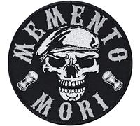Toppa da applicare con ferro o cucitura" | Patch Yakuza MEMENTO MORI per motociclisti | Aufbügler teschio Sticker Giappone | Regalo Applicazione tessuti e pelle | 80x80mm