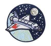Toppa da applicare con il ferro da stiro, motivo navicella spaziale, toppa per bambini, toppa per la casa