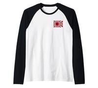 Toppa da Cucire Bandiera della seconda Guerra Mondiale Bandiera del Giappone retrò Stile Vintage Maglia con Maniche Raglan