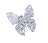 Toppa da ricamo Abito applique in tessuto farfalla ricamata in garza bianca Accessori patch decorativi fai da te Accessori applique(Color-2)