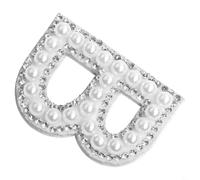 Toppa da sposa con lettera per giacca, cappello, borsa, decorazione (E) | Mix di perle artificiali e diamanti, finitura scintillante, supporto, lunghezza 10,5 cm, design personalizzato facile