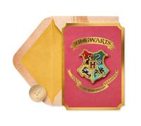 Toppa di Hogwarts con carta bianca di Harry Potter in papiro