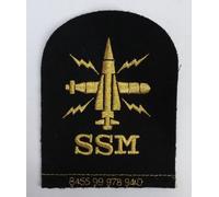 Toppa Di Qualificazione Ricamata Nera E Oro Della Royal Navy SSM Per Sottomarini