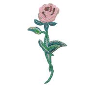 Toppa floreale con perline e pizzo, accessorio per abito da sposa, scollatura, corpetto, pantaloni, fai da te, cucito (E, 1 pezzo)