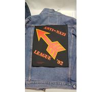 TOPPA GIACCA BIKERS ANTI-NAZI LEAGUE 92 PATCH BADGE HEART RAZAMATAZ ENGLAND