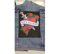 TOPPA GIACCA BIKERS SEX GLAM ROSE CUORE PATCH BADGE HEART RAZAMATAZ 1989