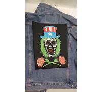 TOPPA GIACCA BIKERS SKULL ROSE ENGLAND GUNS N' ROSES HARD ROCK PUNK